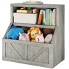 Kids Bookshelf and Toy Storage, 2 Tier Toy Organizer with Storage Cabinet, Toddler 2 Shelf Bookcase for Playroom, Bedroom, Living Room, Classroom - 3 of 4