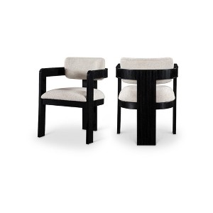 Meridian Furniture,Sacha Linen Textured Fabric Dining Chair, Set of 2 - 1 of 4