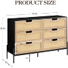 Acekool 6 Drawer Rattan Dresser, Fluted Chest with Stable Legs, Anti-Tipping Storage Cabinet for Bedroom - 2 of 4