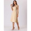 Hobemty Women's V Neck Sleeveless Knitted Pleated Midi Dress - 4 of 4