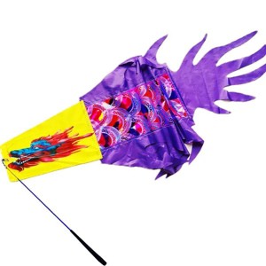 Holographic Dragon Dance Streamer, 9.8ft Rainbow Dragon Ribbon Poi with Fiberglass Wand for Outdoor Fitness Party Stage Performance Prop - 1 of 1