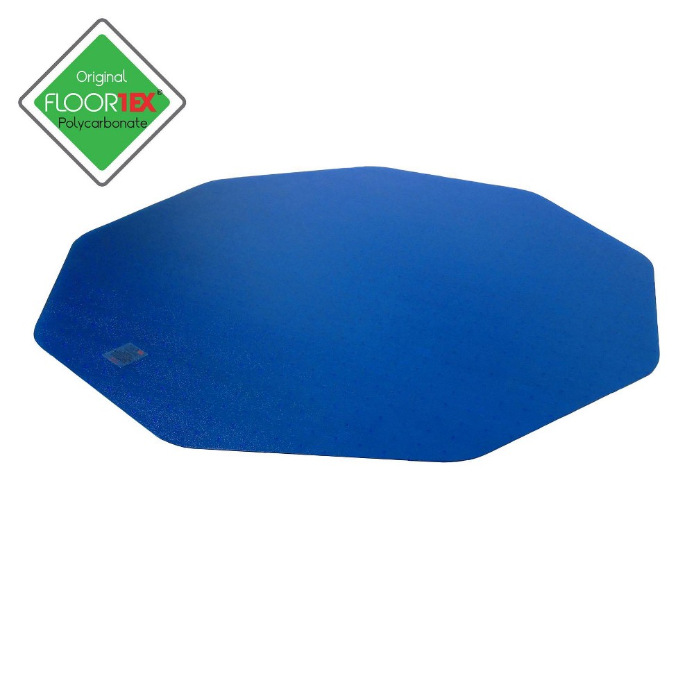 Photos - Other Textiles Floortex 38"x39" Polycarbonate 9 Sided Chair Mat for Hard Floors Blue  