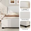 NicBex Modern Linen Upholstered Bed Frame with 51" High Wingback Headboard,Platform Bed Frame with Solid Wood Slats Support,Easy Assembly,White/Gray - 3 of 4