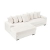 TiramisuBest 111.4" Beige Flannelette Sofa with 8 Throw Pillows, Matching Foot Design, Elegant Cozy Couch for Living Room, Bedroom & Office - 4 of 4