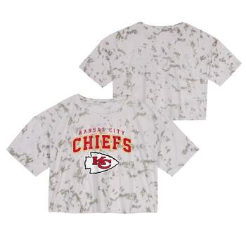 NFL Kansas City Chiefs Girls' Short Sleeve Tie-Dye Fashion Crop T-Shirt