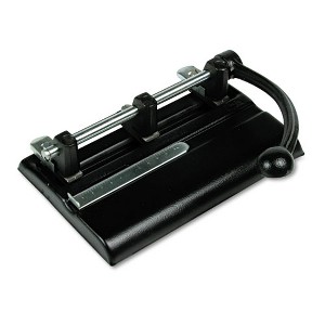 Master 40-Sheet High-Capacity Lever Action Adjustable Two- to Seven-Hole Punch, 13/32" Holes, Black - 1 of 1