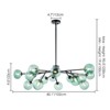 Rennnsan Kethra 40" W 15 - Light Branching Bubble Green Glass Mid-Century Modern Dimmable Chandelier - 3 of 4