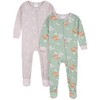 Gerber Baby Girls' 4-Pack Snug Fit Footed Cotton Pajamas - 2 of 4