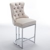 SKRAN 26" Mid Century Modern Velvet Counter Height Bar Stools Set of 2, With Metal Base Legs, Button Tufted And Nailheads Trim For Pub, Cafe - 4 of 4