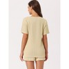 cheibear Women's Casual Shorts Sleeves Lounge Tops with Shorts Pajama Sets - 4 of 4