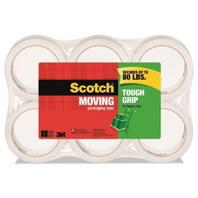 Scotch Tough Grip Moving Packaging Tape 1.88" x 54.6 yds 6 Rolls/Pk 35006ESF