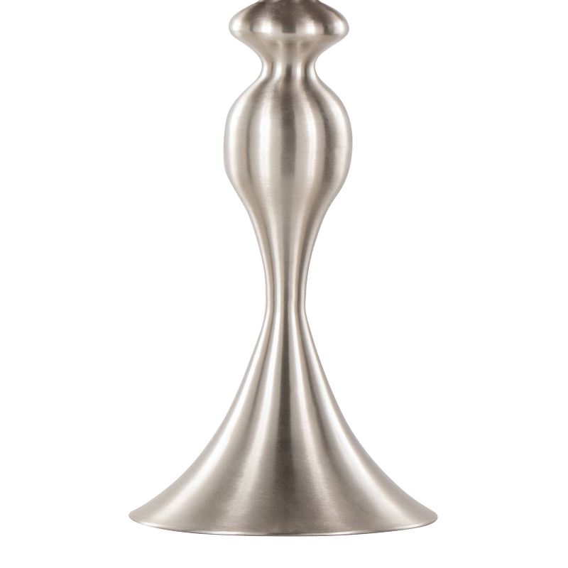 LumiSource (Set of 2) Ashland 27&#34; Contemporary Table Lamps Brushed Nickel with Light Gray Linen and Laser Cut Shade from Grandview Gallery, 5 of 8