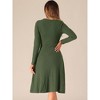 INSPIRE CHIC Women's Long Sleeve Rib Knit Crew Neck Midi Tie Waist Elegant Sweater Dress - 4 of 4