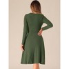 Allegra K Women's Long Sleeve Rib Knit Crew Neck Midi Tie Waist Elegant Sweater Dress - image 4 of 4