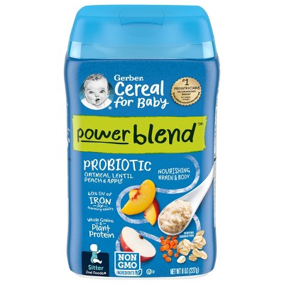 Gerber Probiotic Oatmeal & Peach Apple Baby Cereal - 8oz