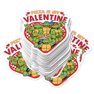 TMNT Pizza is My Valentine 100ct Vinyl Large Deluxe Stickers Variety Pack - 1 of 4