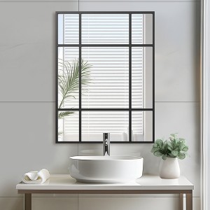 Wooakway Black/Gold Decorative Wall Mirror Bathroom/Vanity Mirror Overmantel Mirror for Living Room Bedroom Entryway - 1 of 4