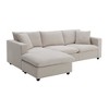 Modern L-Shaped Sectional Sofa: 4-Seat Polyester Fabric Couch with Convertible Ottoman & 2 Free Pillows - 3 of 4
