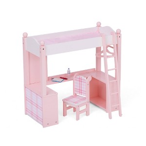 Sophia's by Teamson Kids Doll Pink Plaid Bed with Accessories - 1 of 4