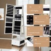 Jewelry Organizer Cabinet with Full-Length Mirror,360° Rotating Vanity Mirror,Large Jewelry Armoire with Led& Shelves - 3 of 4