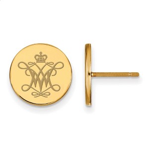 Black Bow Jewelry 14k Yellow Gold Plated Sterling Silver College of William & Mary Tribe NCAA Post Earrings - 1 of 3
