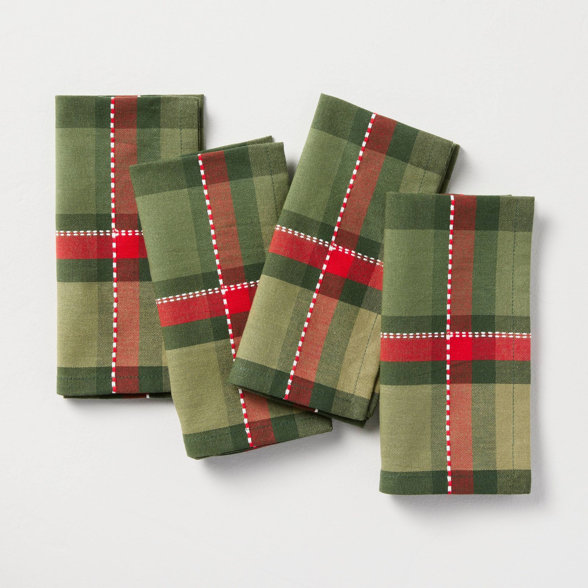 4ct Plaid Napkins Green - Hearth & Hand™ with Magnolia