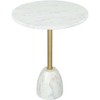 Charmayanne Side Table Marble White - ZM Home: Chrome-Plated Iron Frame, Round Glam Accent Table for Residential or Hospitality Use - 3 of 4