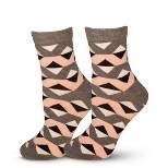 LECHERY Women's Zig-Zag Pattern Socks (1 Pair) - One Size, Grey - Pink
