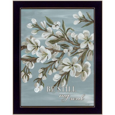 HomeRoots Spring Be Still Black Framed Print Wall Art