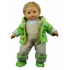 The Queen's Treasures 15 Inch Baby Doll Clothes Green & Cream Overalls Set - 4 of 4