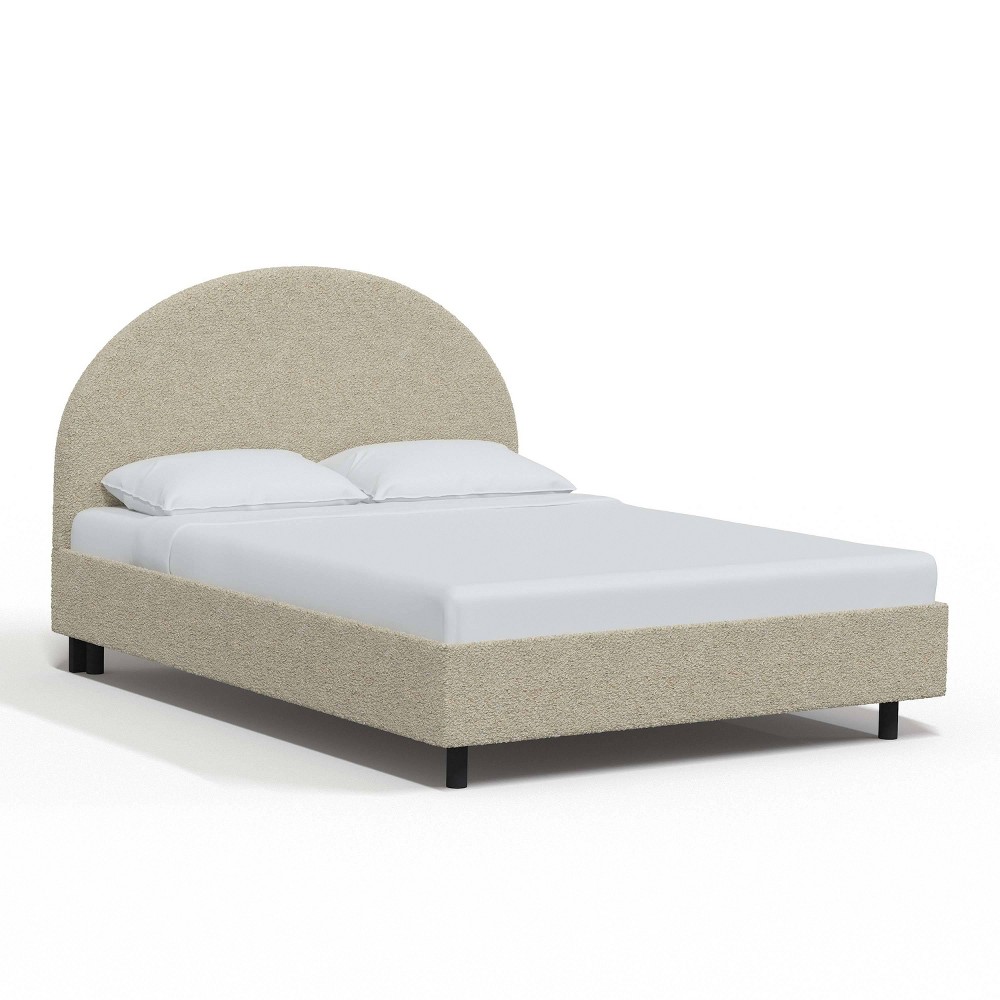 Skyline Furniture California King Adaline Platform Bed Beige: Low Profile, Rounded Headboard, Pine Frame -  86265825