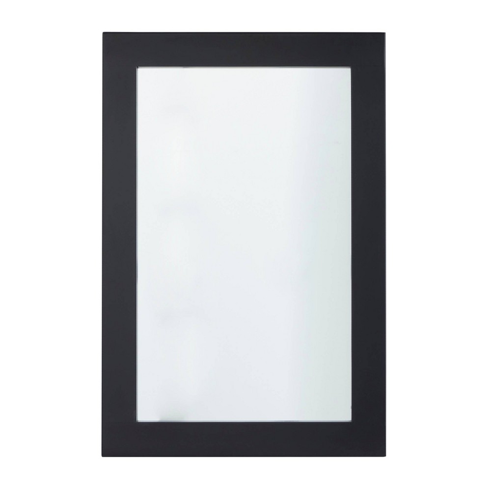 Photos - Wall Mirror Olivia & May 36" x 24" Contemporary Wood  Black: Rectangular, I