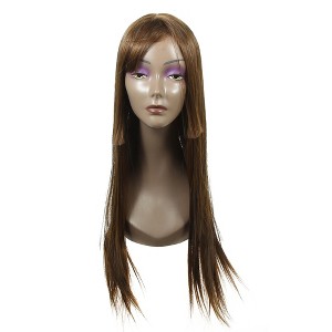 Unique Bargains Women Human Hair Wigs 30" with Wig Cap - 1 of 4