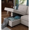 NicBex Line Sleeper Sectional Sofa,L-Shaped Couch with Reversible Storage Chaise for Living Room,Apartment,Office - 3 of 3