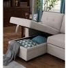 NicBex Line Sleeper Sectional Sofa,L-Shaped Couch with Reversible Storage Chaise for Living Room,Apartment,Office,Beige - image 3 of 3