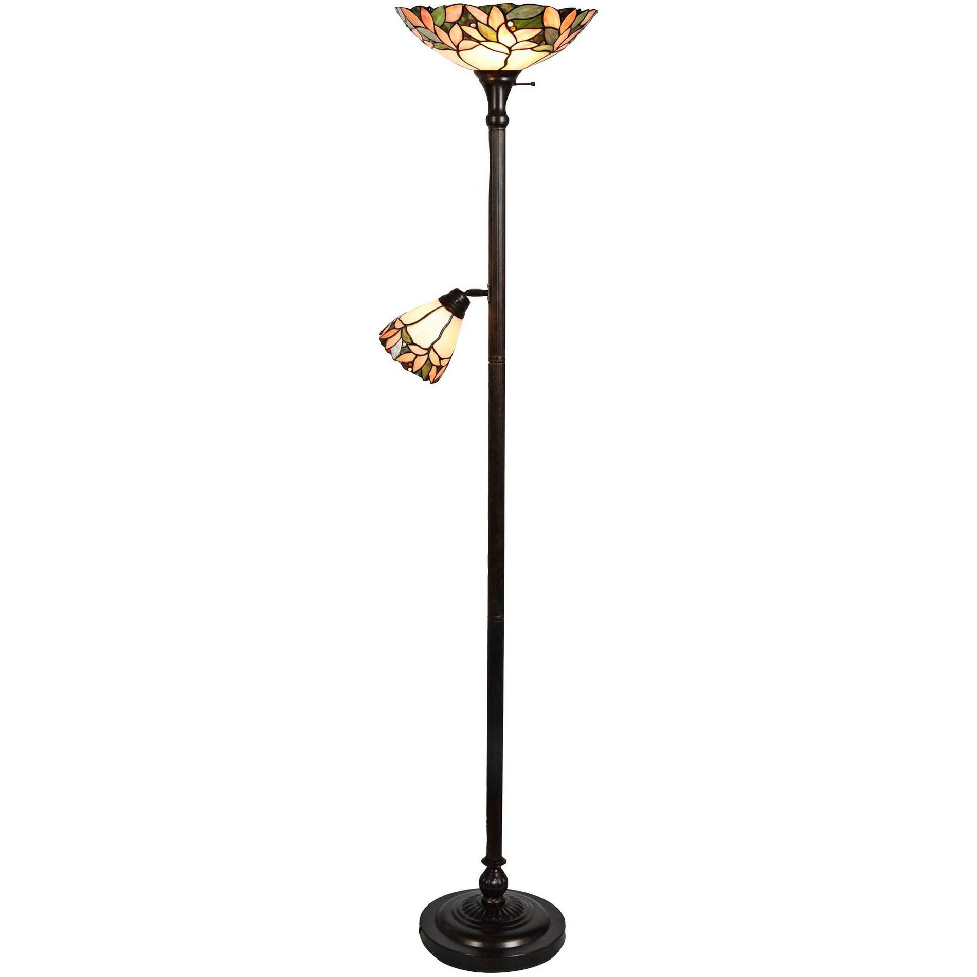 Dale Tiffany 69 3/4" Antique Golden Sand Art Glass Floor Lamp