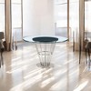 HomeRoots 48" Clear And Silver Glass And Stainless Steel Pedestal Base Round Top Dining Table - 2 of 4