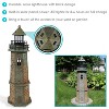Sunnydaze Outdoor Backyard Garden Nautical Lighthouse Solar LED Pathlight Statue Figurine - 35" - Brick - 2 of 4