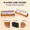 GSE Wooden Playing Card Holders Tray Racks Organizer Set, Hands-Free Cards Holder for Bridge Canasta UNO Card Playing (6-Inch/14-Inch) - 2 of 4