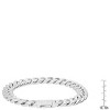 Steeltime Men's stainless steel thick cuban link chain bracelet with simulated diamonds clasp. Color Options: Silver, Gold - 3 of 4