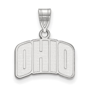 Black Bow Jewelry 14k White Gold Ohio Bobcats NCAA Small Pendant - 1 of 3