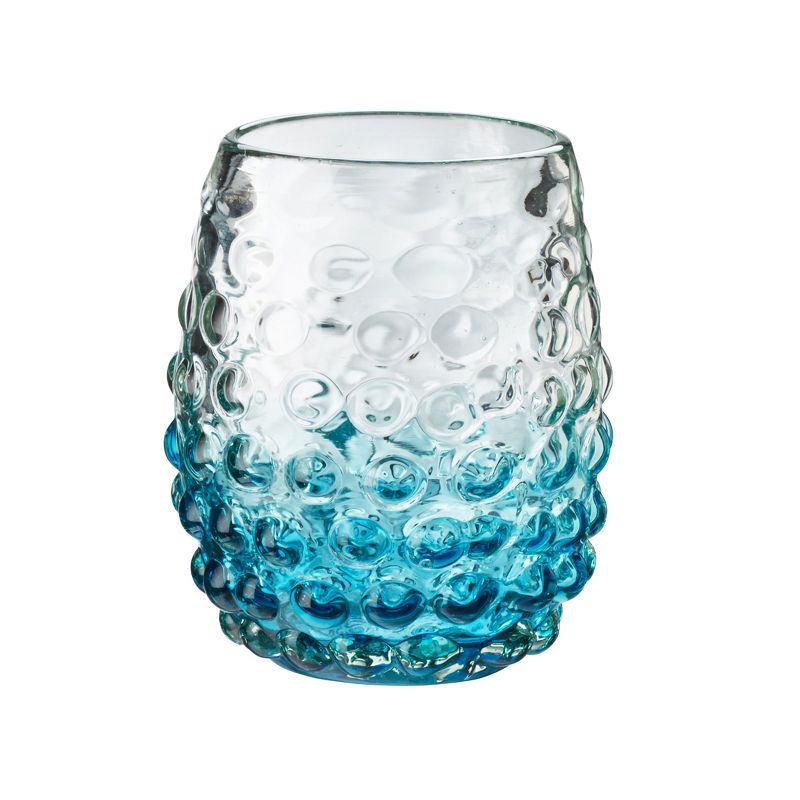 Amici Home Catalina Double Old-Fashioned Glass, Artisan Handmade Mexican Recycled Glass, Vibrant Color Bubbled Design, 14-Ounce, Set of 4, 2 of 6