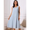 INSPIRE CHIC Women's Summer Plaid Sleeveless Square Neck Babydoll Casual with Pockets Midi Dress - 3 of 4