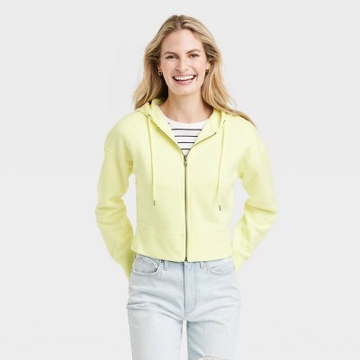 Women's Cropped Zip-up Sweatshirt - Universal Thread™ Pink Xl : Target