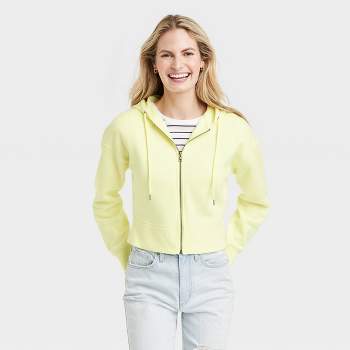 Women's pale yellow zip-up hoodie (Hollister) - S – Second Heart Clothing