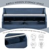 PAGED Rustic Storage Bench with Safety Hinge, Traditional Ottoman with Storage, Multifunctional Wood Entryway Ottoman with Split Cushion - 3 of 4