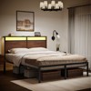 Hausource LED Bed Frame with Storage Headboard, Charging Station, No Box Spring Needed - 3 of 4
