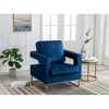Carolina Living Adadon Velvet Upholstered Armchair - Navy Blue - 2 of 4