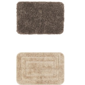 Unique Bargains 2Pcs Non-Slip Extra Thick Microfiber Soft Plush Bath Mats - 1 of 4
