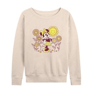 Women's - Disney - Mickey & Friends Lightweight French Terry Wide Neck Long Sleeve Shirt - 1 of 4